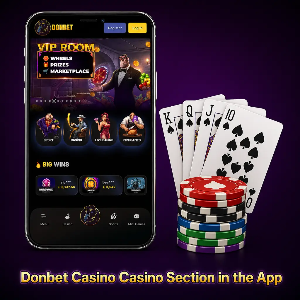 Donbet Casino casino app game library interface