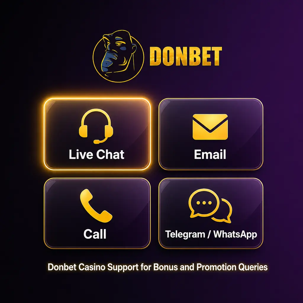 Donbet Casino support channels for bonus and promotion queries
