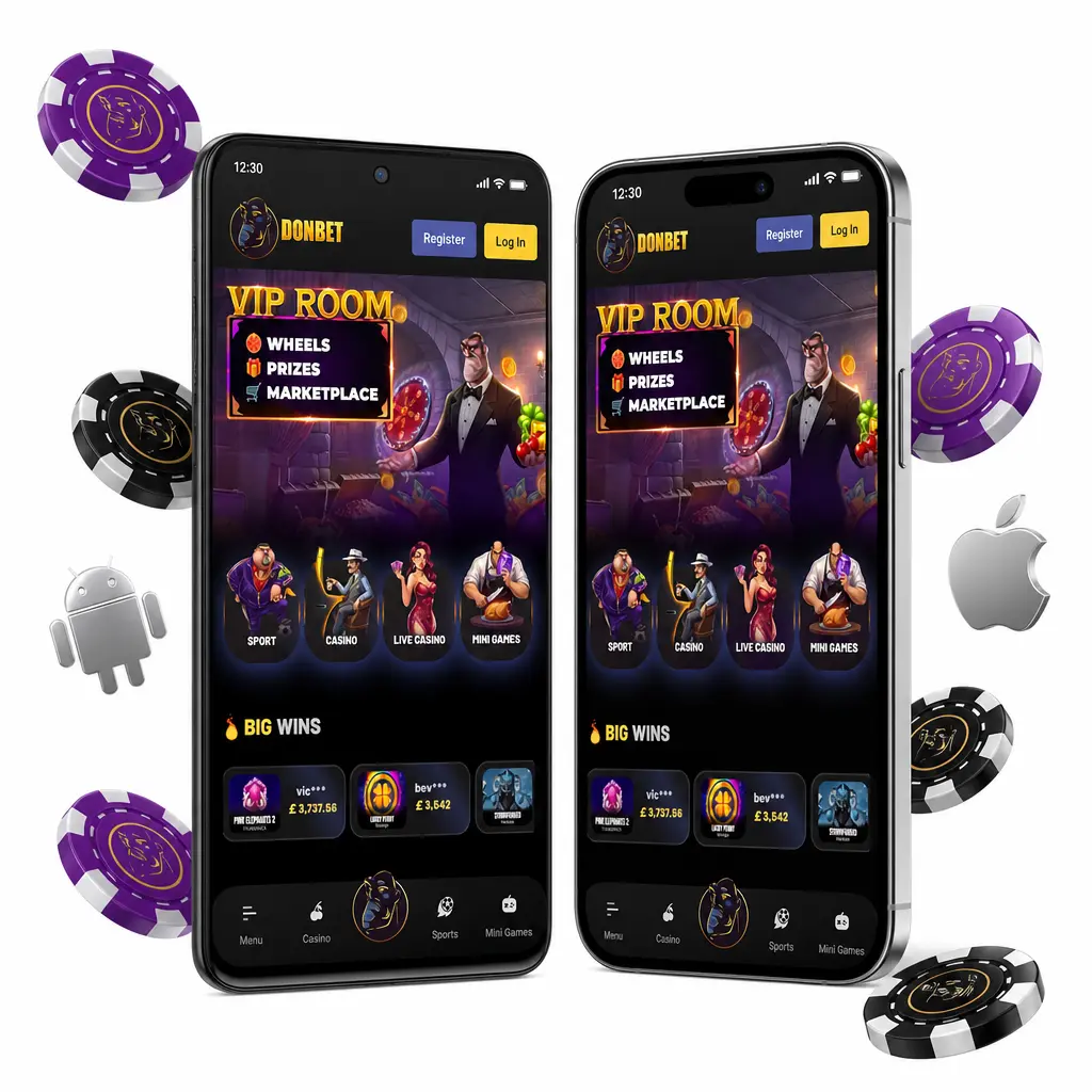 Donbet Casino app running on a mobile phone
