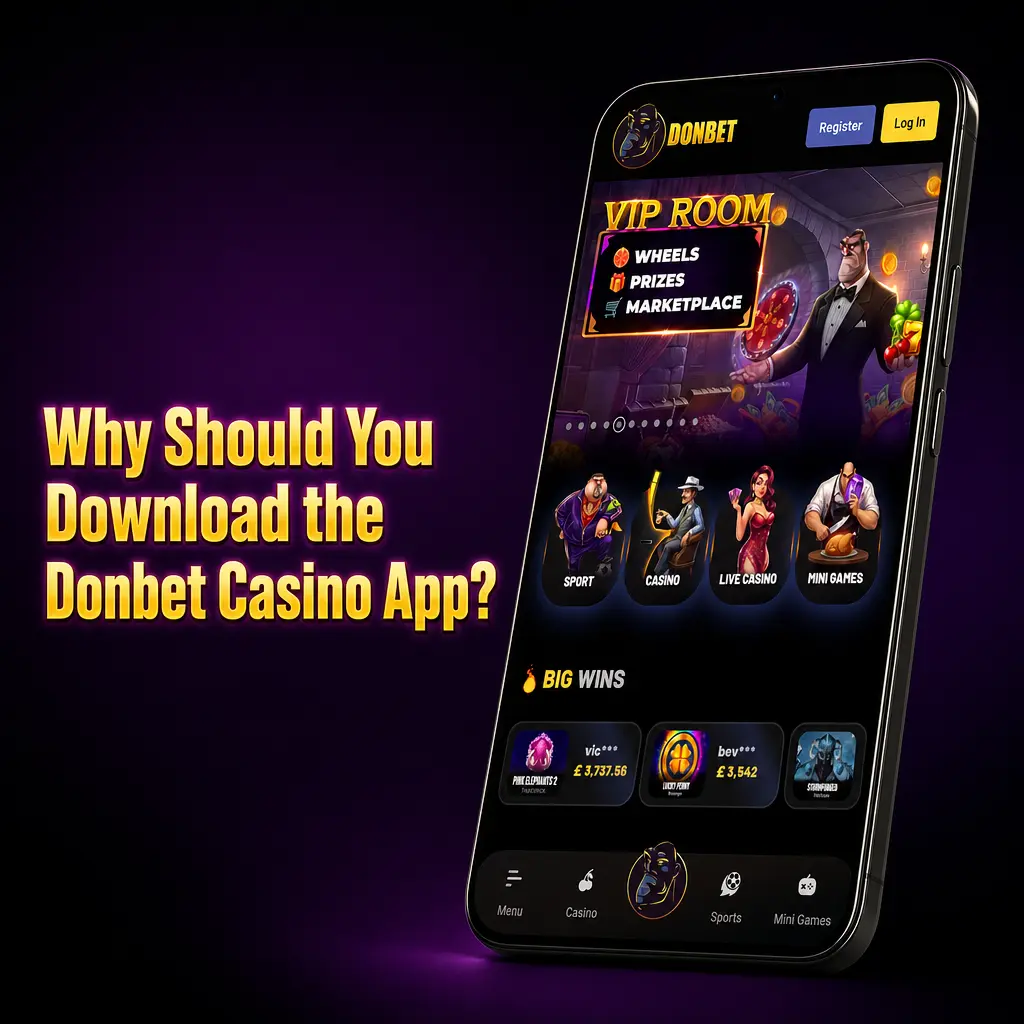 Donbet Casino mobile app on a smartphone